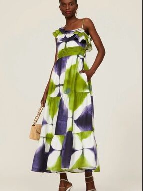 Busayo. Tie-Dye Ruffle Maxi Dress